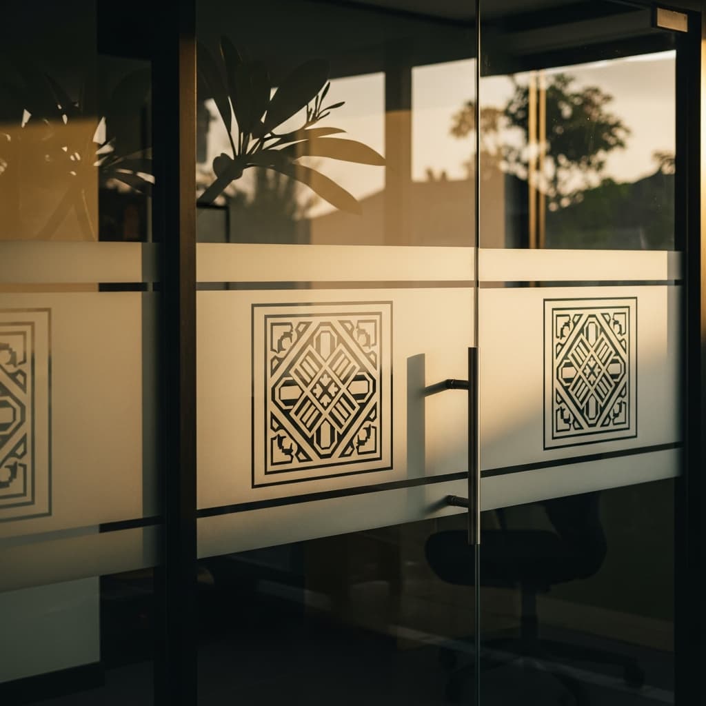 Sticker Sandblast untuk Privasi di Bali