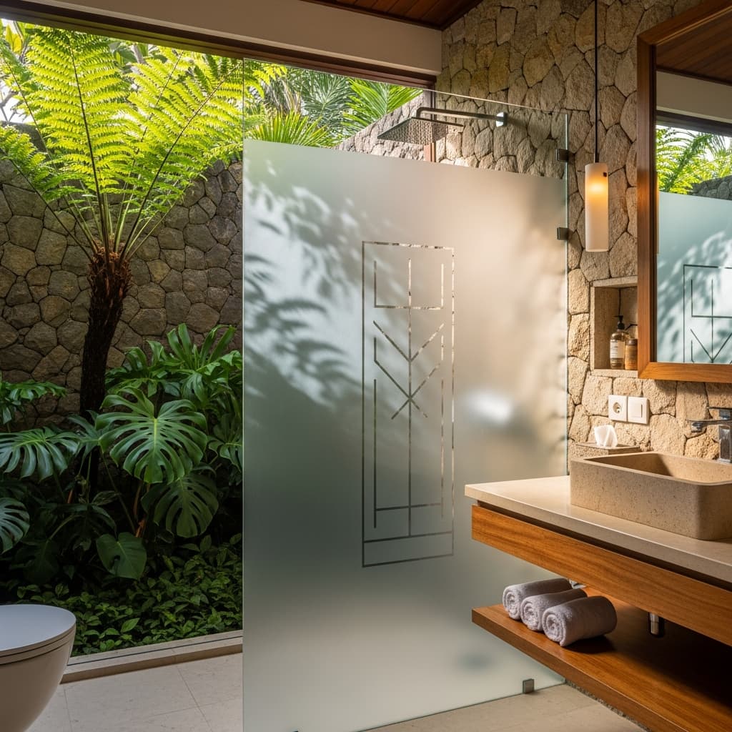 jasa sandblast kaca shower