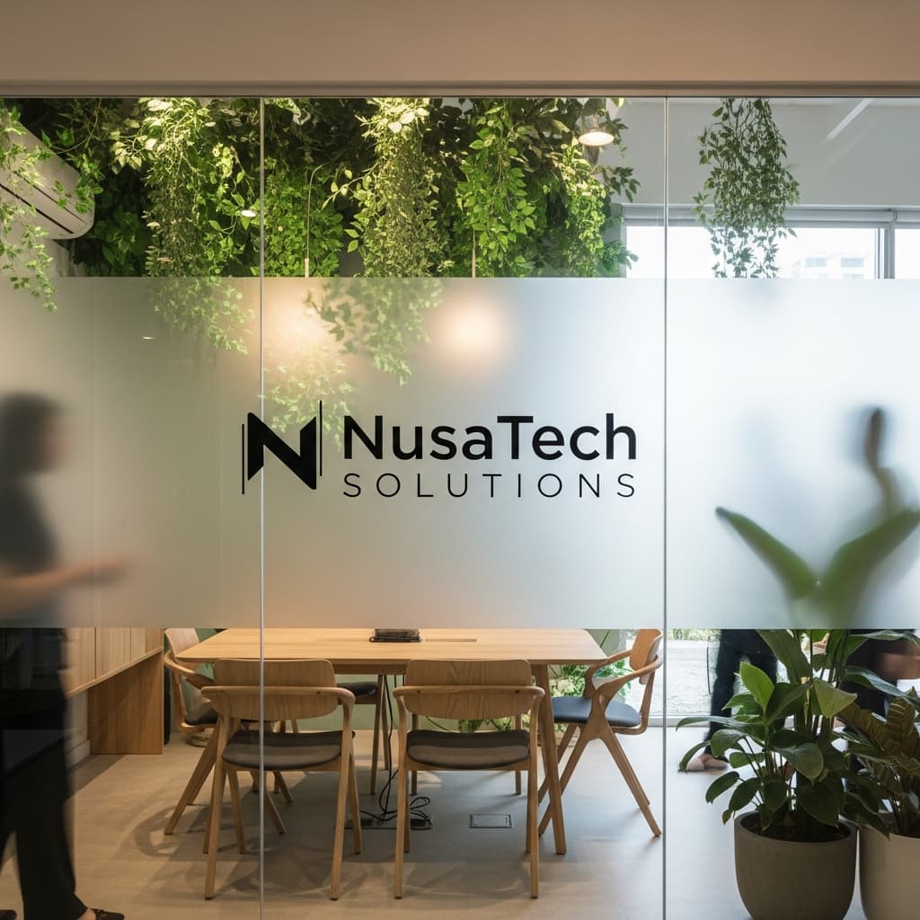 sandblast kaca partisi ruangan